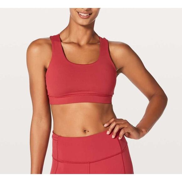 A6 Lululemon Energy Bra Braided Medium Support B/C Persian Red Size 4 $52 - Picture 1 of 7